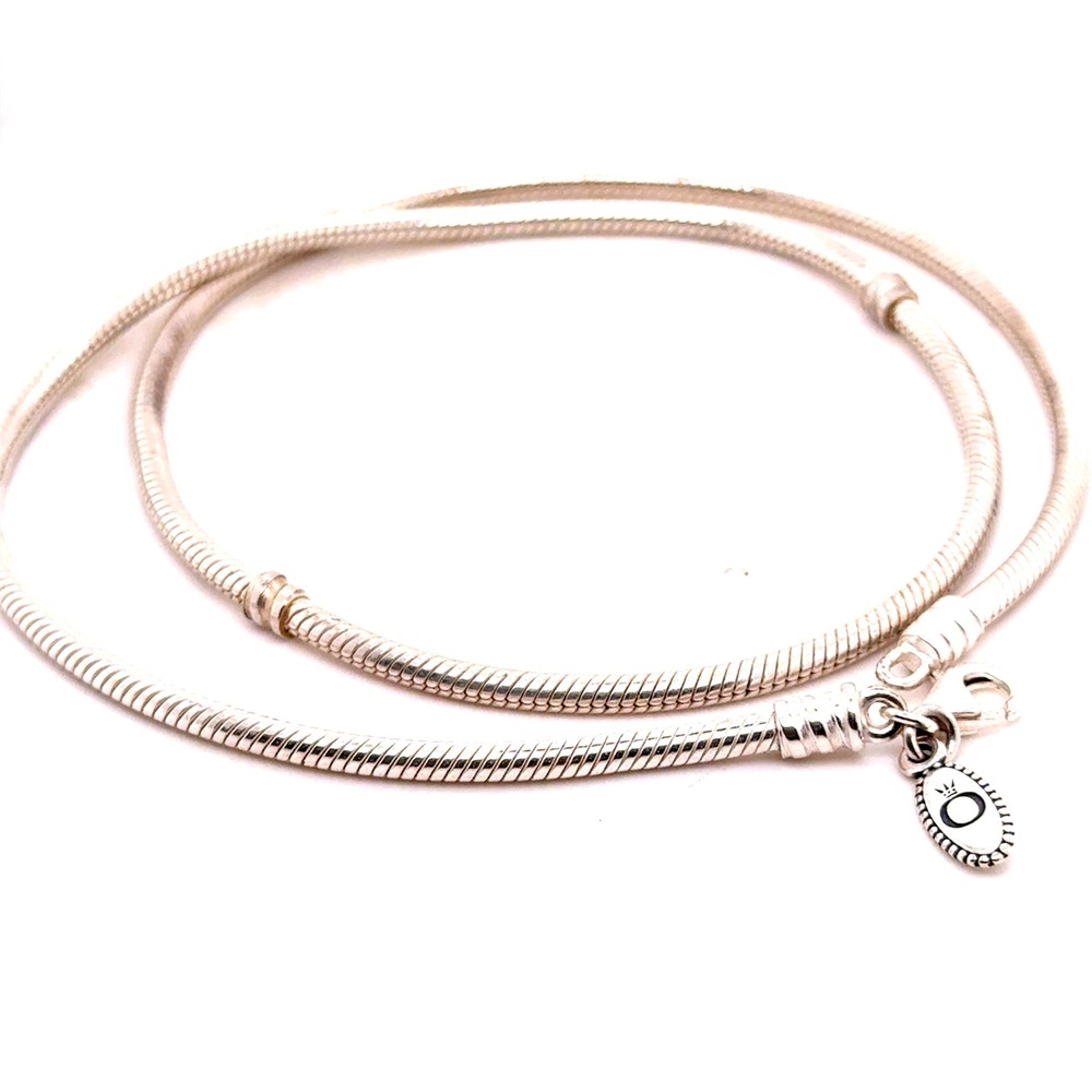 Pandora Moments Sterling Silver Snake Chain Necklace 19.5 Inch 590702HV